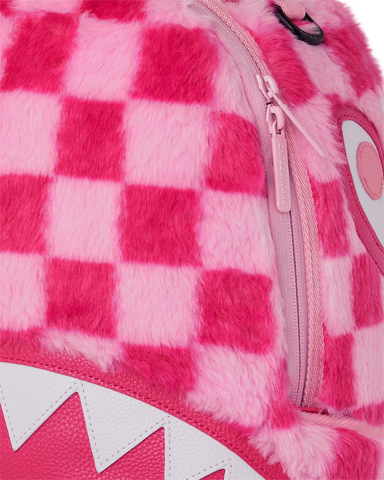 Sprayground Furzilla Shark Pink Check Backpack BRAND NEW