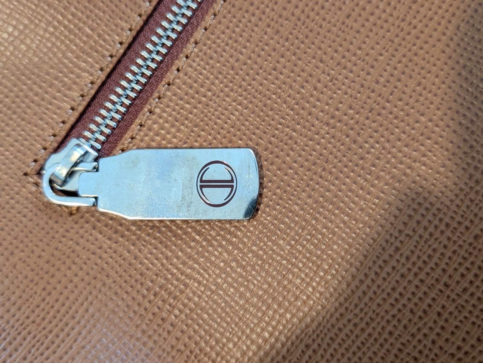 Davidoff Italian Leather Laptop Briefcase Bag in Cognac w/Palladium Hardware