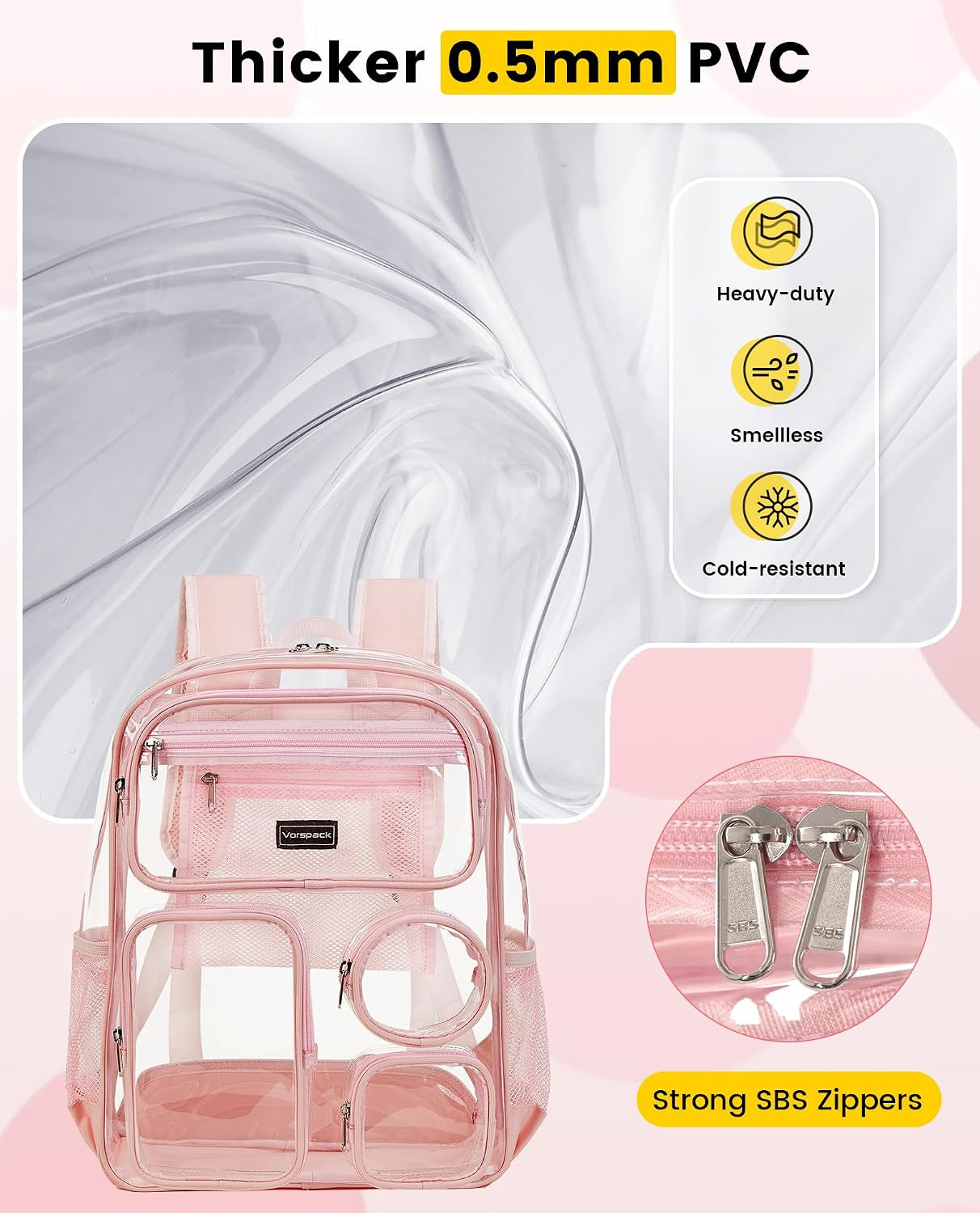 Clear Backpack Heavy Duty – Clear Backpacks for School Large Transparent Bookbag