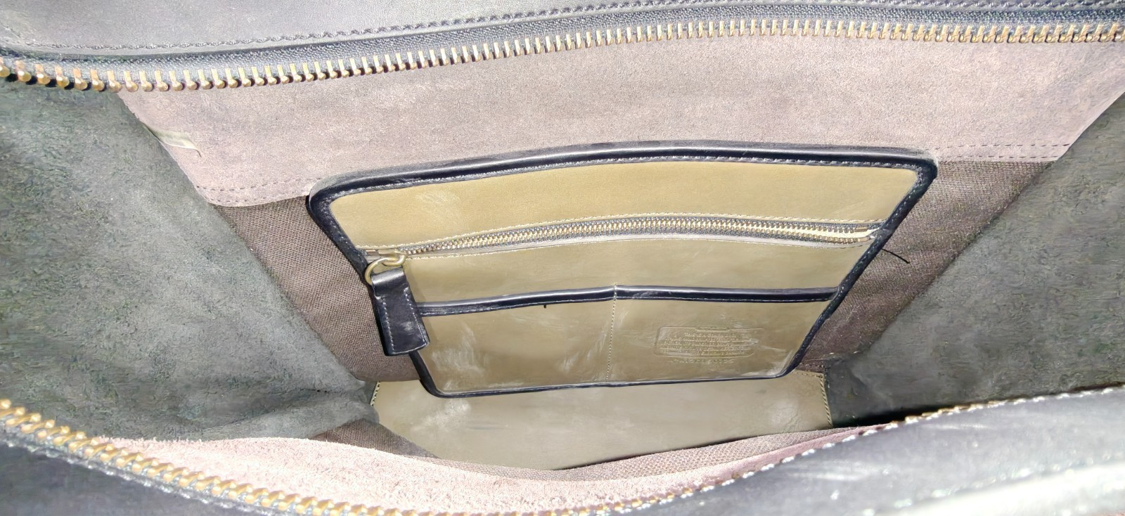 Coach Genuine Leather Tote Style 70725 Olive Black Structured Bag