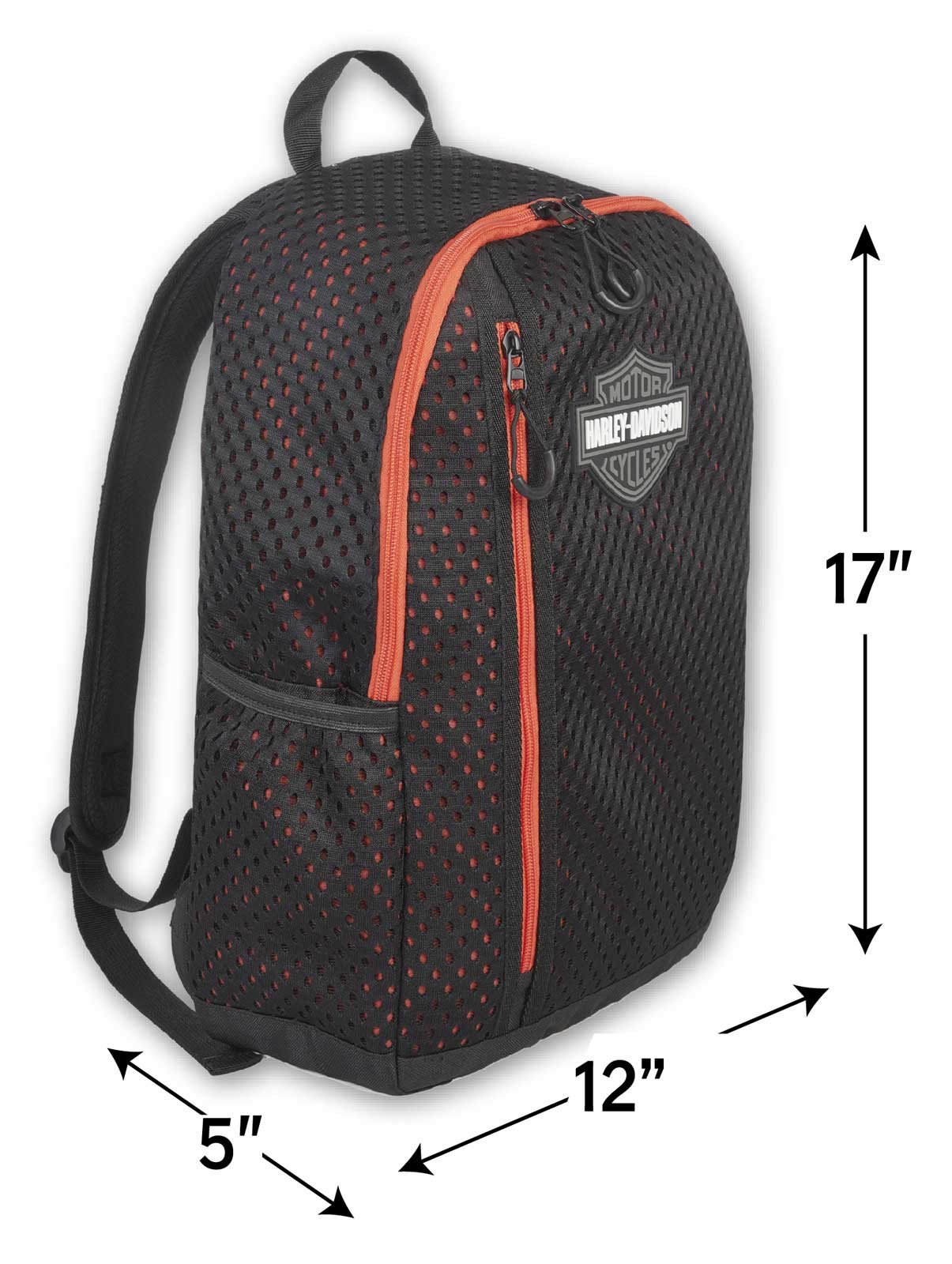 Harley-Davidson Rumble Bar & Shield Logo Backpack, Polyester w/ Mesh – Black