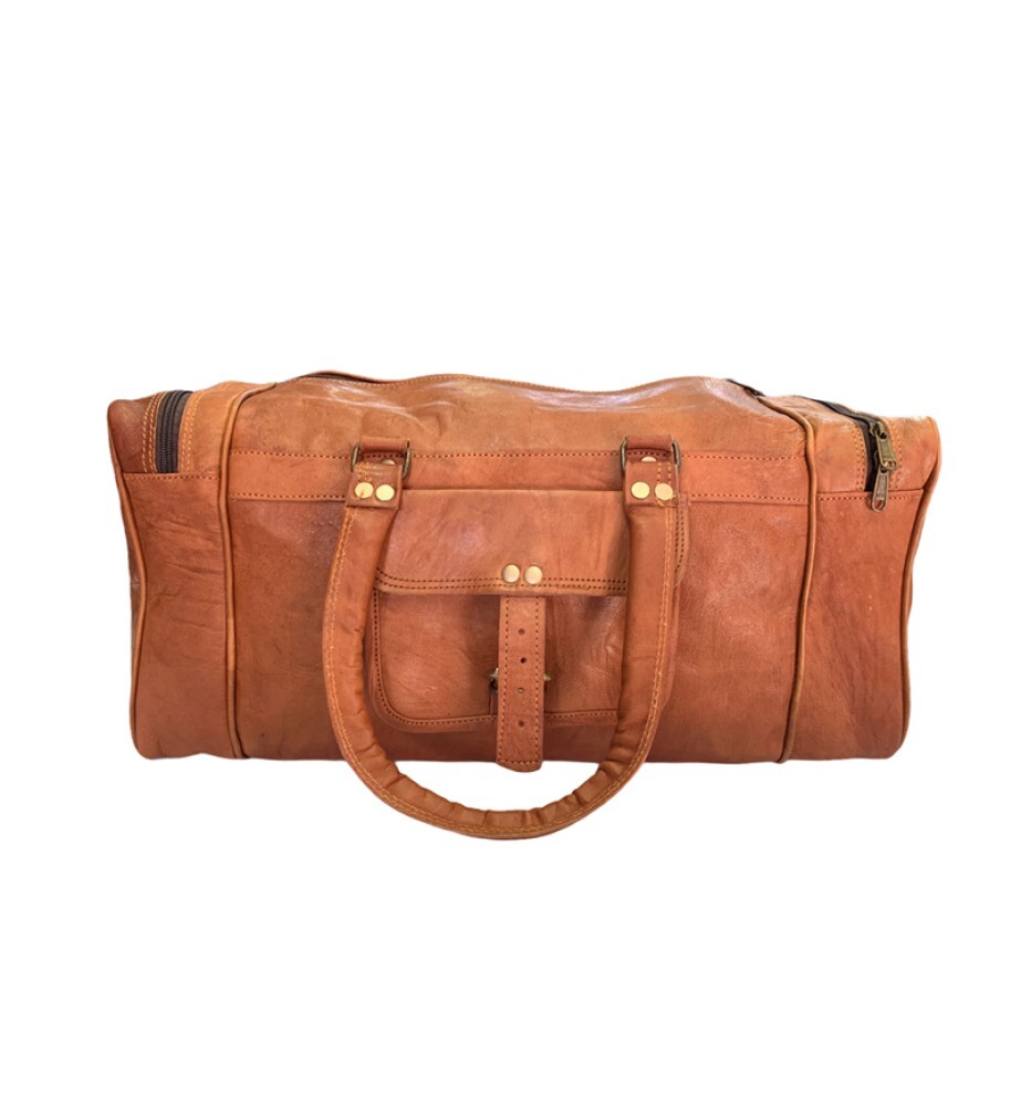 38″ Lambskin Leather Duffel Men’s Overnight Carry-On Travel Luggage Gym Bag