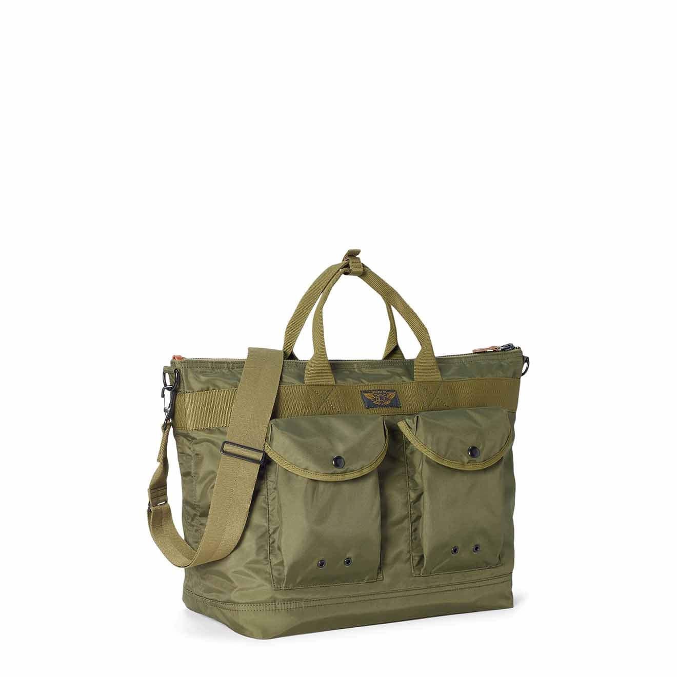 RRL by Ralph Lauren Nylon Canvas Utility Messenger Bag Olive Drab