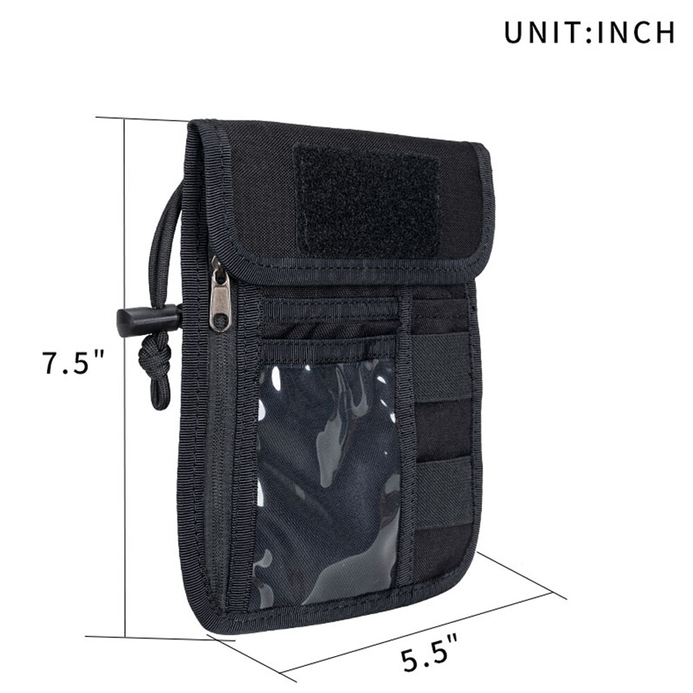 Tactical ID Card Holder Document Chest Hanging Mobile Phone Key Storage Bag US
