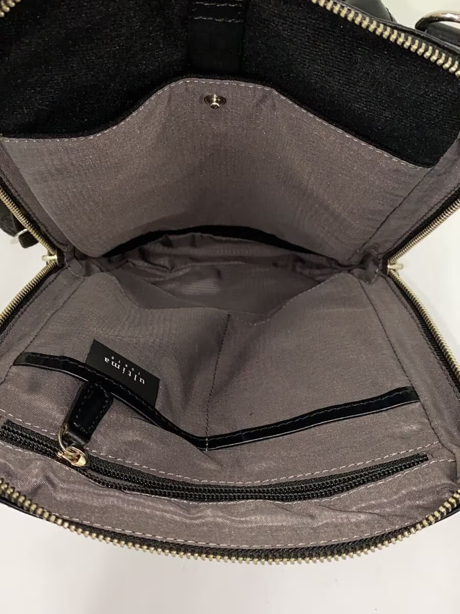 ultima TOKYO Shoulder Bag Leather Black Solid Color