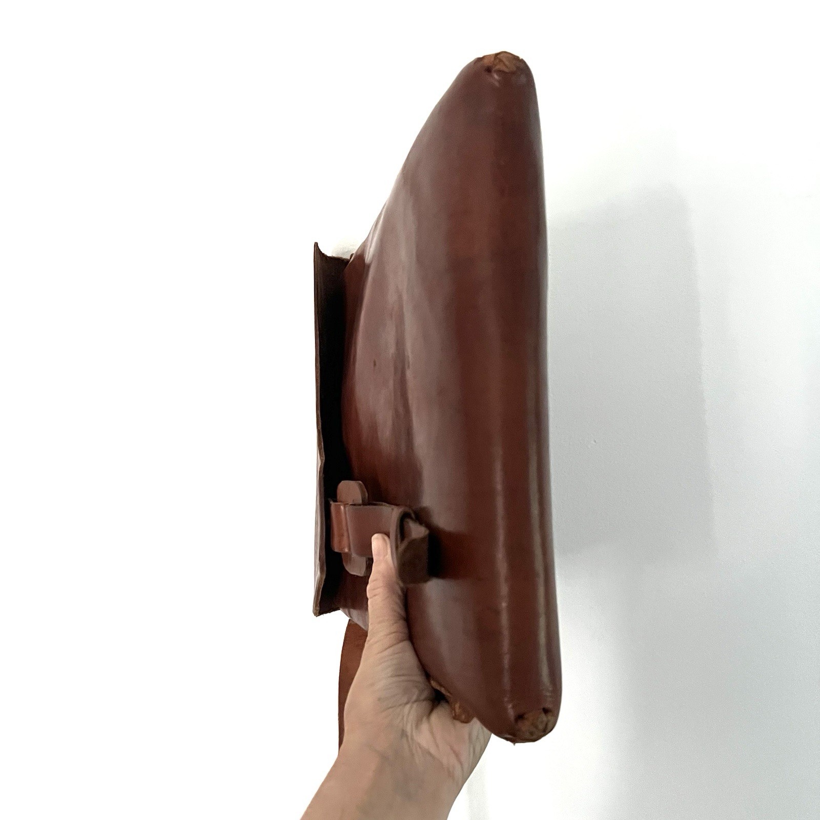 Vintage Large Brown Leather Hide Handmade Computer Satchel Bag