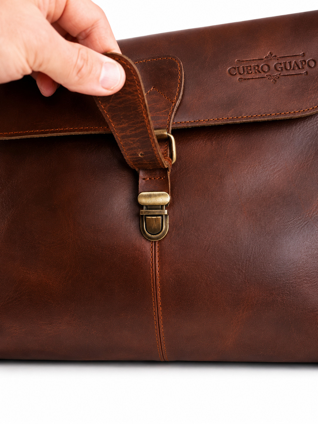 Vintage Leather Messenger Bag Briefcase Laptop Satchel Crossbody Brown 14”