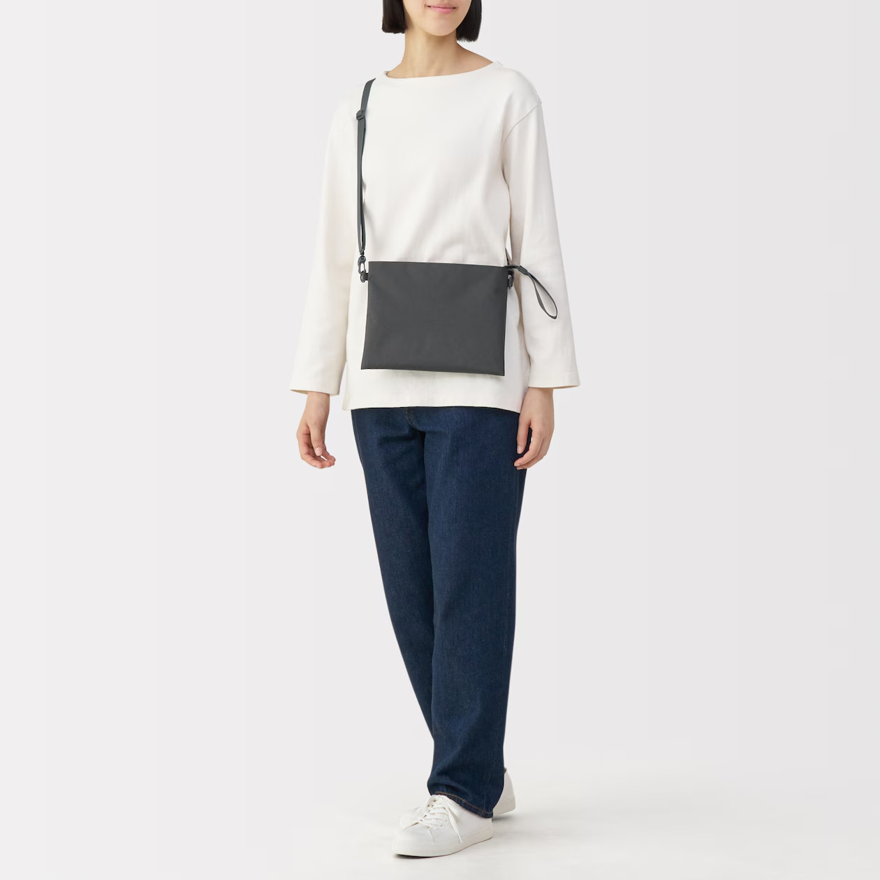MUJI Water-Repellent Recycled Polyester Crossbody Bag 2-Litter Unisex NWT
