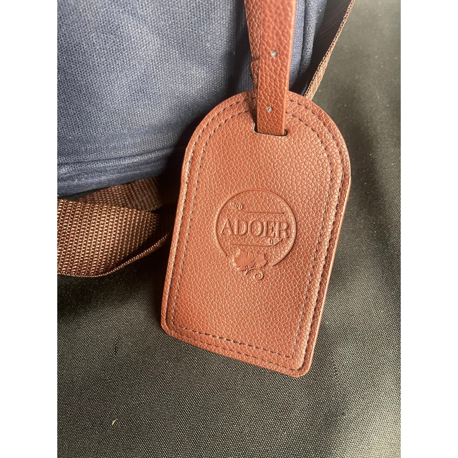 ADOER Navy Blue Canvas Messenger Bag Organizer Multi-Pocket Travel Shoulder Bag
