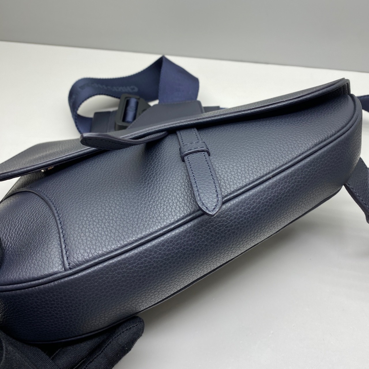 Dior Pre-Owned Authentic Saddle Bag Navy 27x20x5cm Cowhide