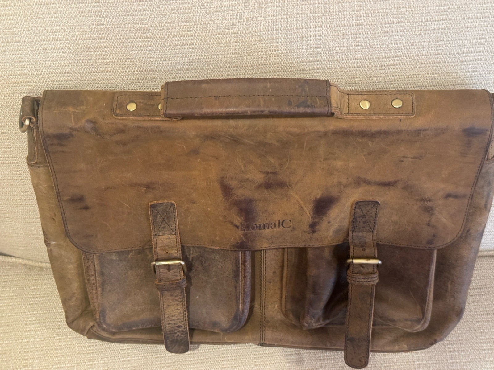 Komalc Passion Leather briefcase 16 X 12 Laptop Messenger Bags for Men and Women
