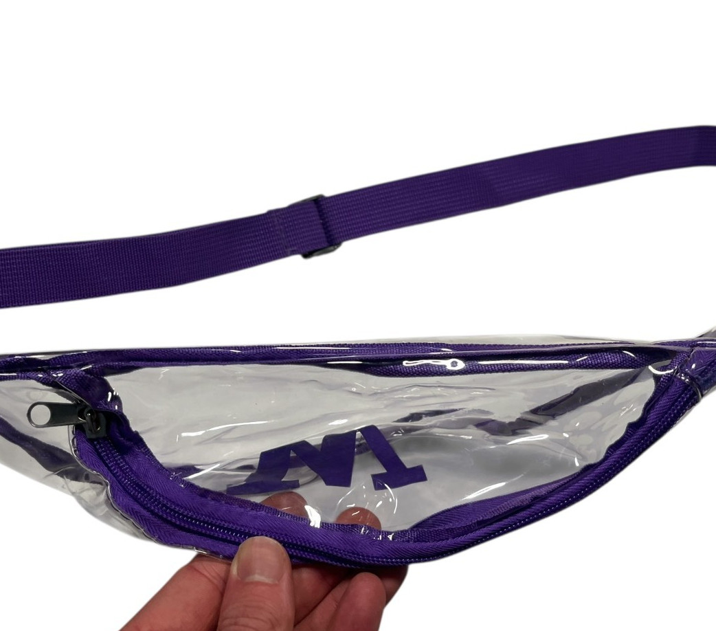 WASHINGTON HUSKIES UW Football CLEAR FANNY PACK College Stadium Fan Waist Bag