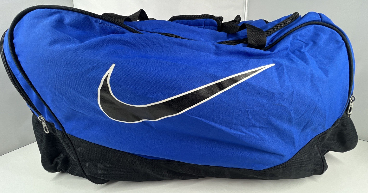 Nike Lake Superior State Embroidered Team Issued Large Training Duffel Bag Blue