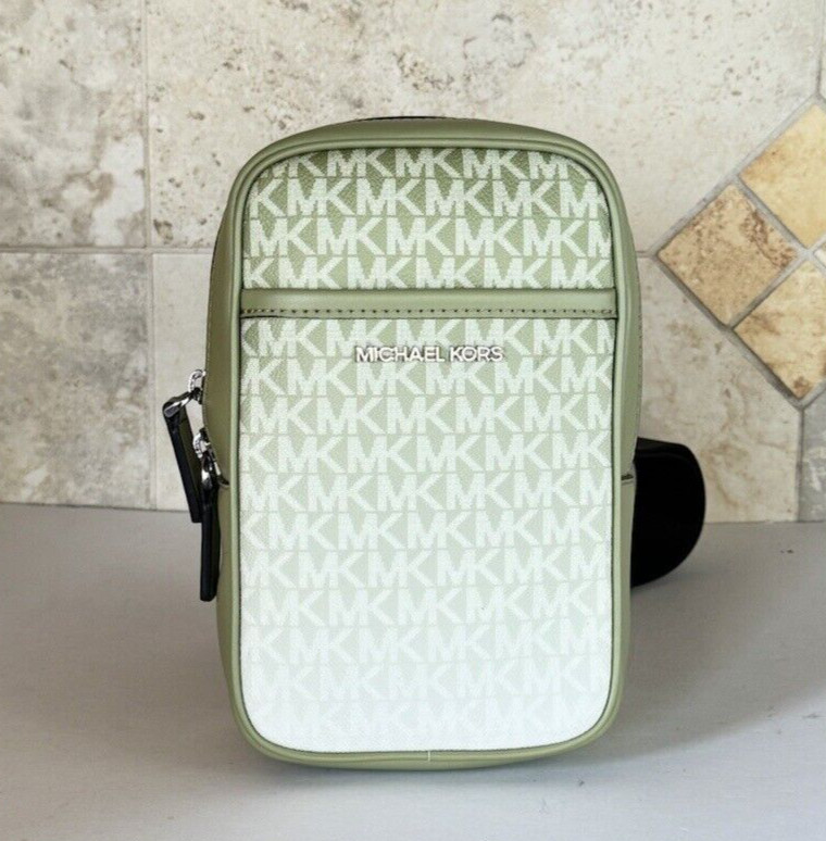 MICHAEL KORS UNISEX COOPER MEDIUM OMBRE SLING PACK CROSSBODY BAG MK LIGHT SAGE