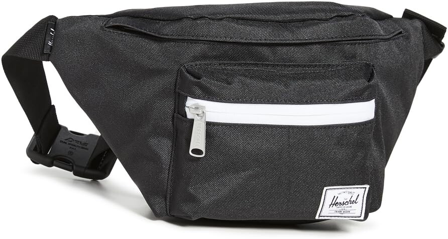 Herschel Seventeen Hip Pack Fanny Canvas Two Pockets 100% Polyester Gray Mens