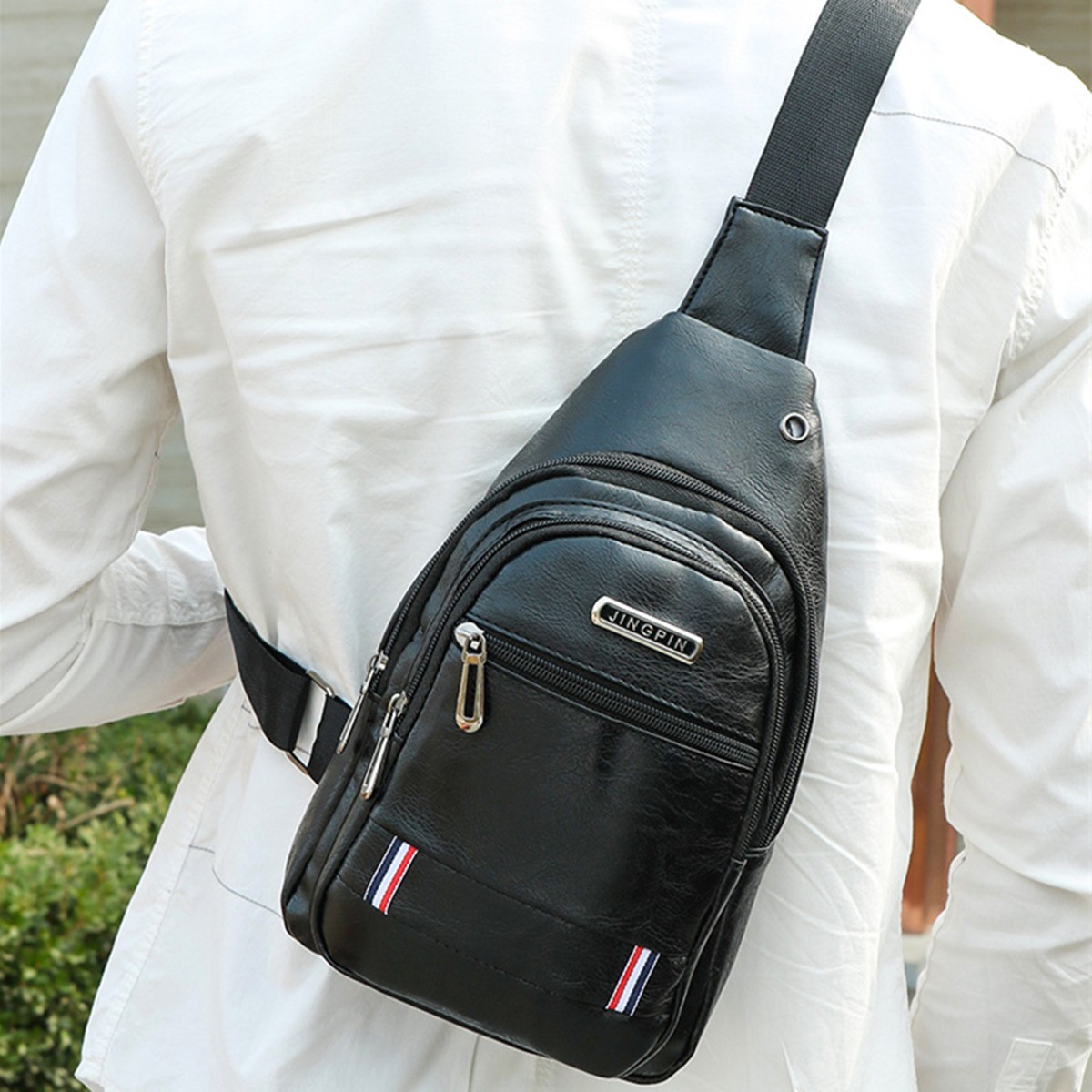 Multi Layer Men’s Single Shoulder Bag Outdoor Leisure Crossbody Bag Chest Bag