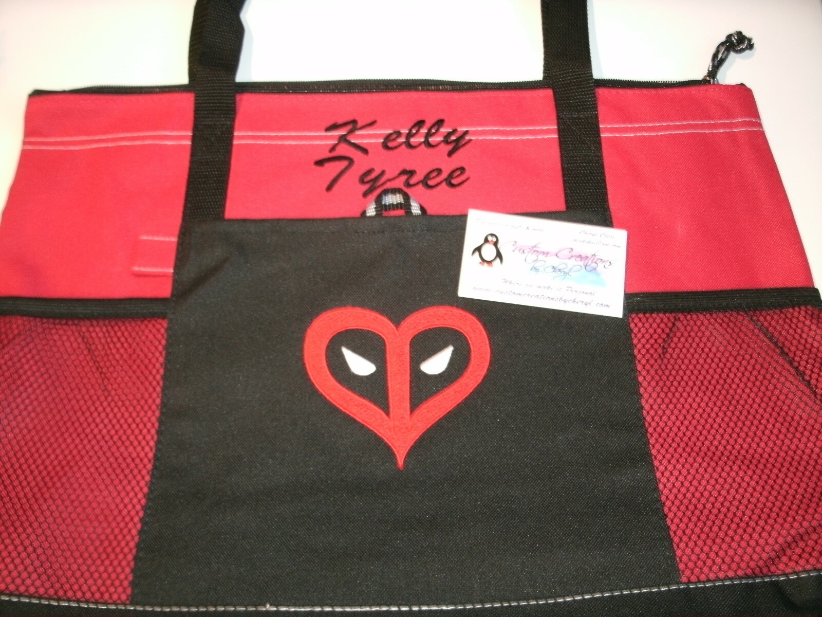 Deadpool Heart Personalized Tote Bag Superman Superhero Tote
