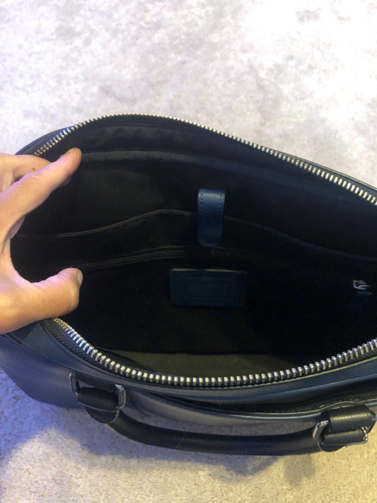 Coach Metropolitan Blue and Black Leather Computer Bag/Brief Case RARE EUC