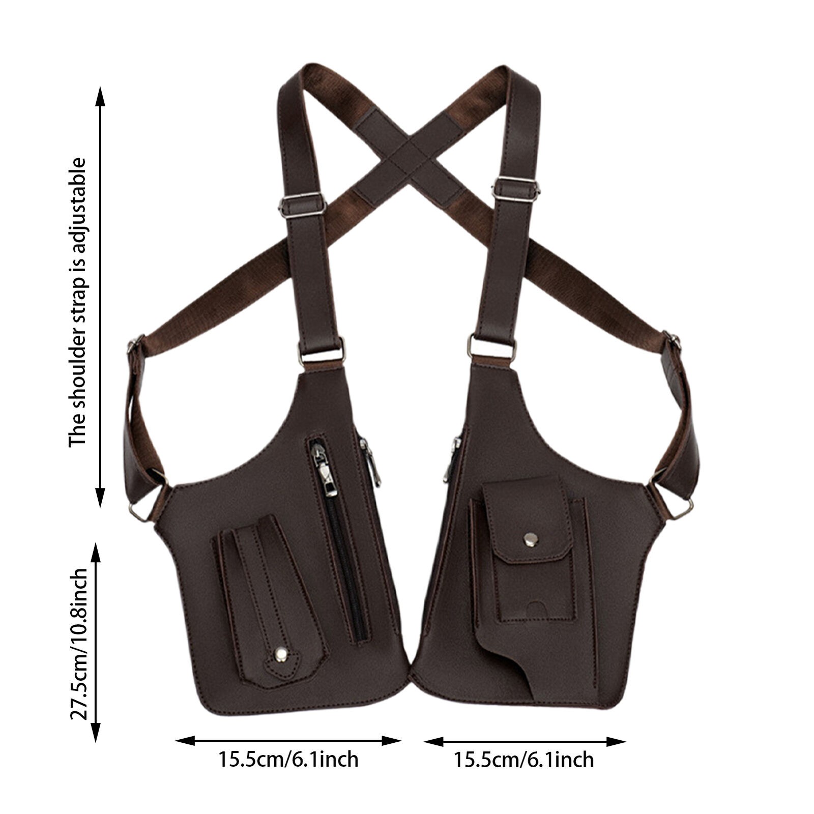 Adjustable Anti-Theft Underarm Shoulder Bag PU Leather Wallet Holster Bag