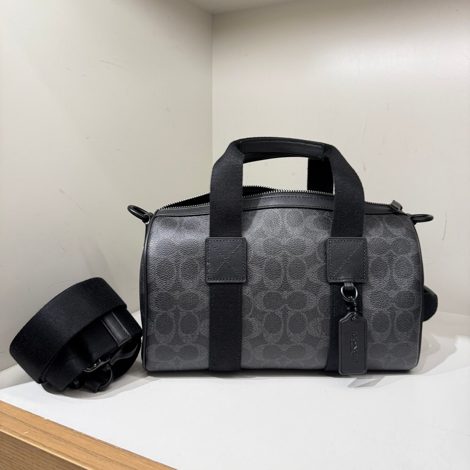 Coach Explorer Duffle Bag 28 Signature Canvas CET22 Matte Black/Black Signature