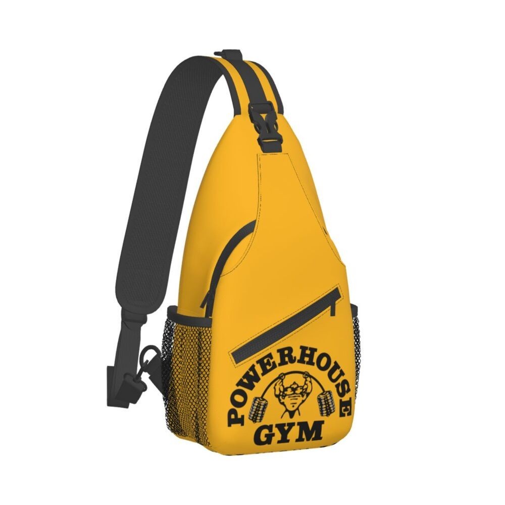 Unisex Powerhouse Gym Fitness Building Muscle Sport Crossbody Shoulder Chest Bag