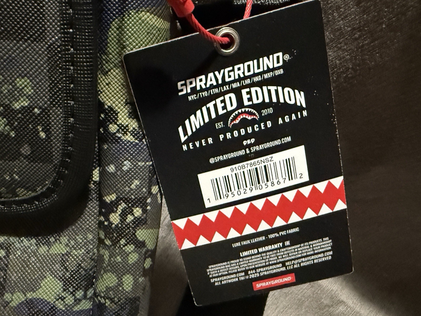 Sprayground “ T-Rex City” Messenger Bag Adjustable Strap for Men