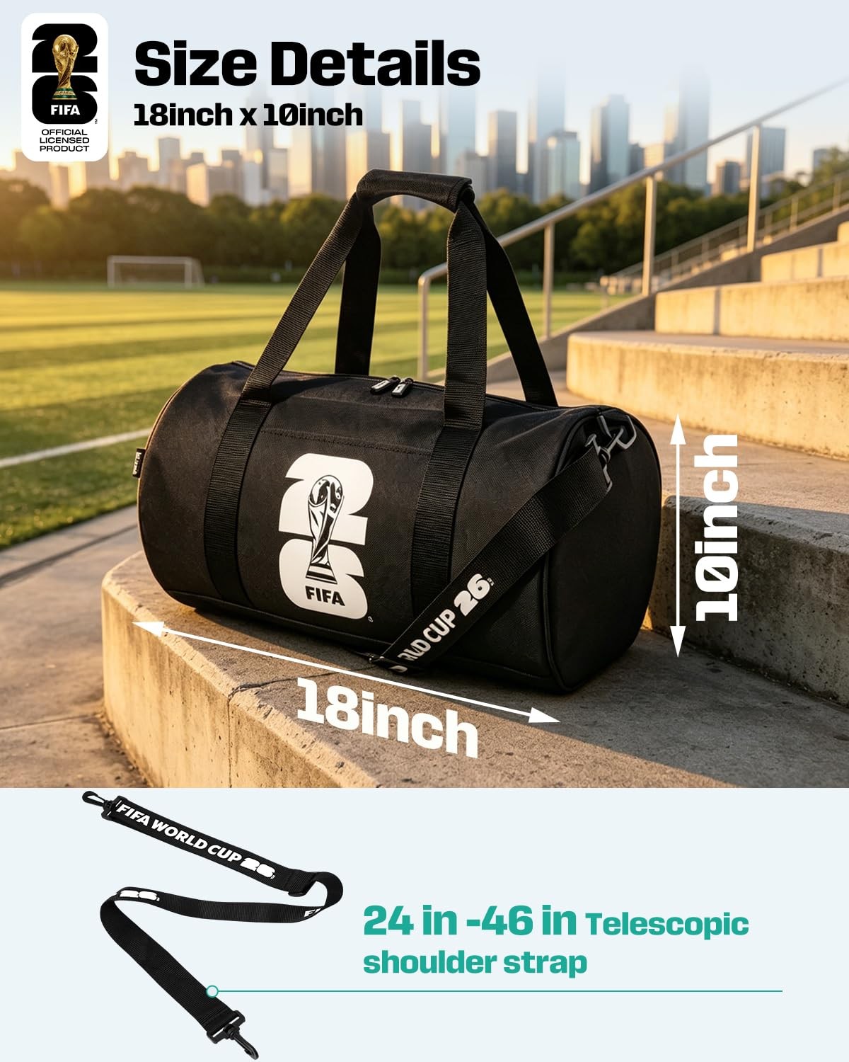FIFA World Cup 2026 Officially Licensed Gym Bag for Women & Men, Large Duffle…