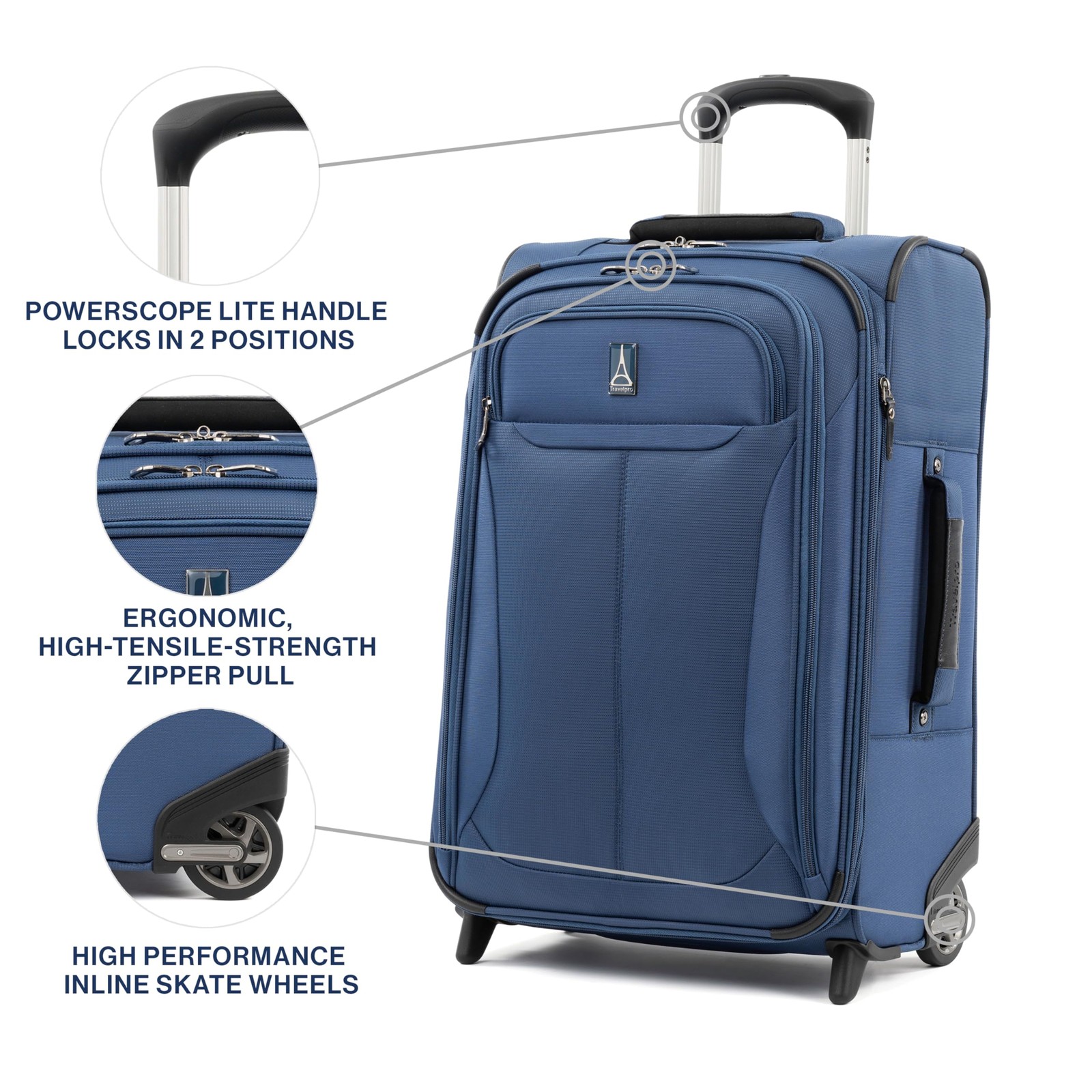 Travelpro Tourlite Softside Expandable Upright 2 Wheel Luggage, 22 Inch U6