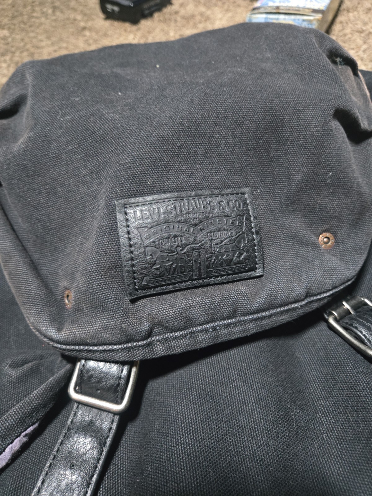 Levi’s Denim Backpack Black Rucksack Laptop Sleeve Travel Work School Bag