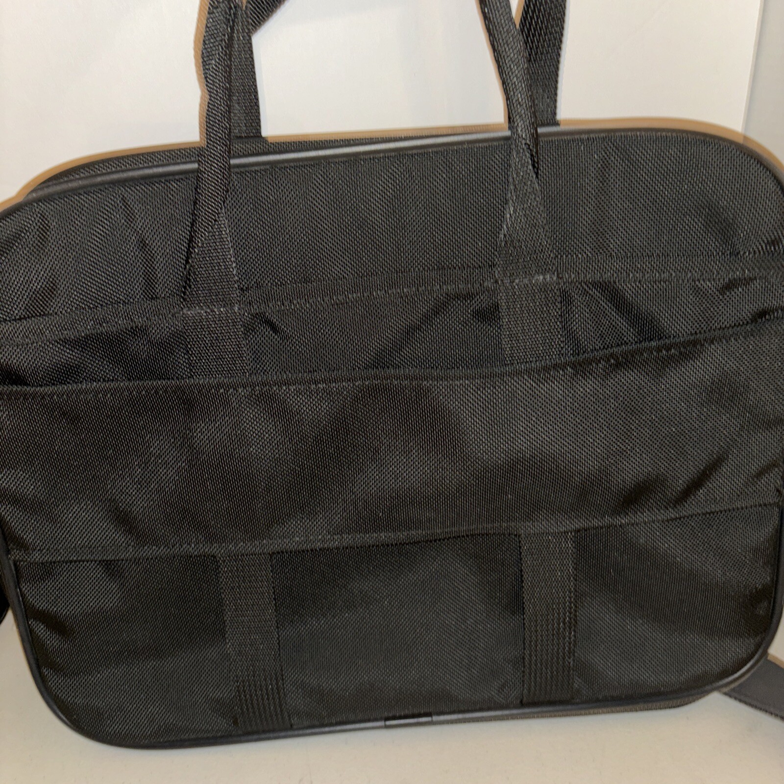 Hartmann Luggage Black Messenger Bag with Leather Accents 15” X 11.25” X 6.5”EUC