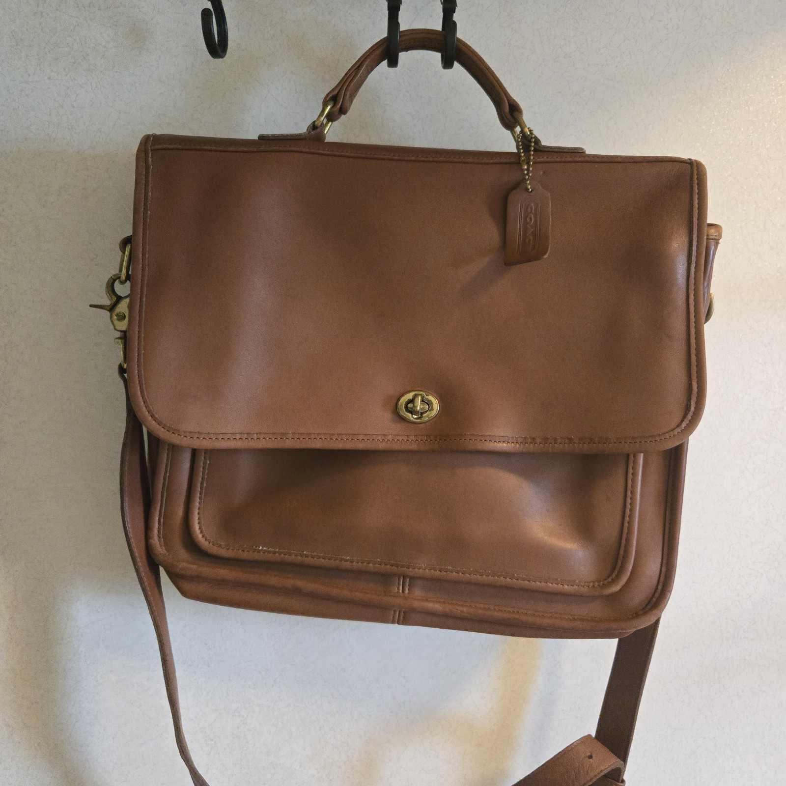 Vintage Coach Colebrook Brown Leather Briefcase Messenger Bag 5181