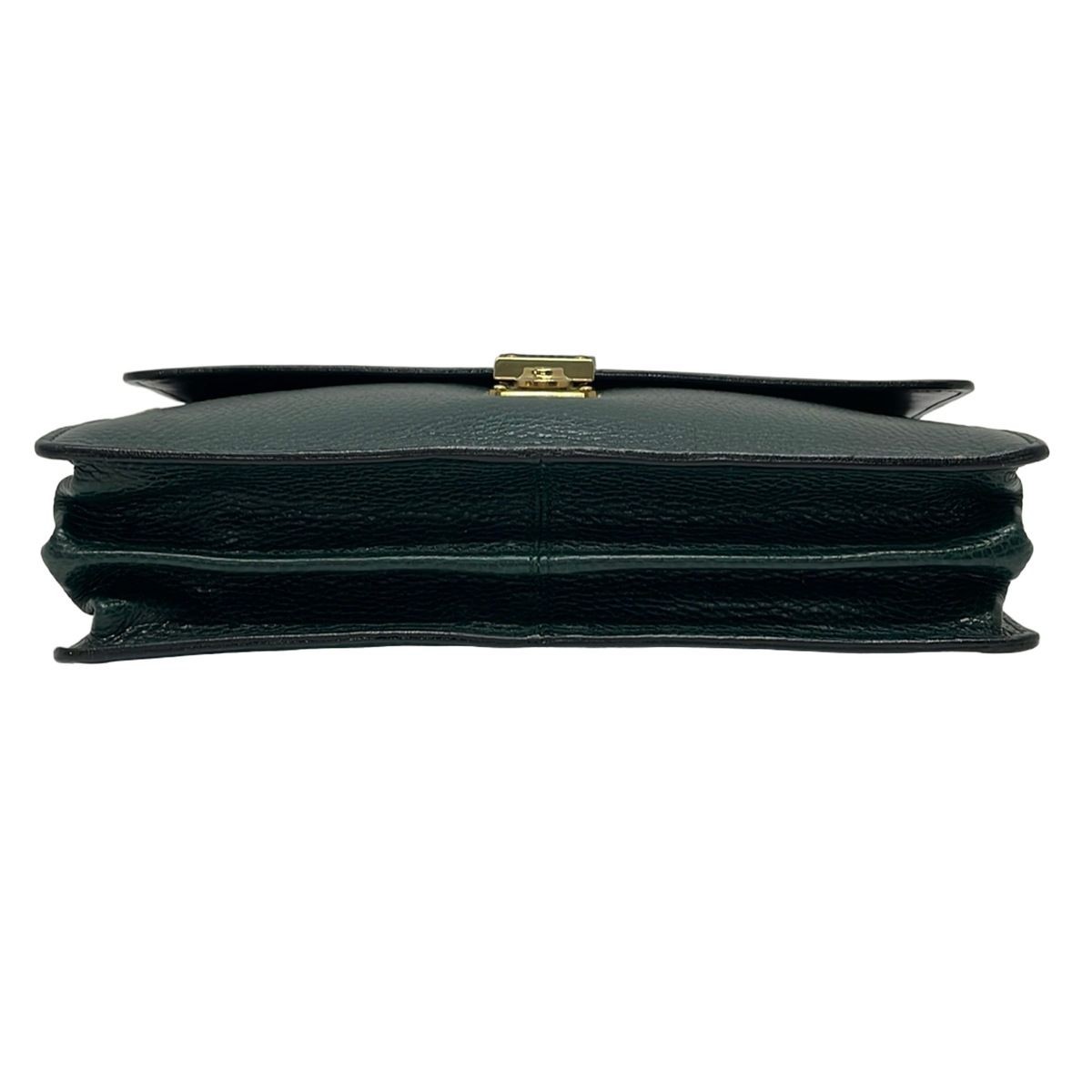 Authentic BALLY Dark Green Leather 2Way Shoulder Bag Approx. 18cm x 27.5cm x 6cm
