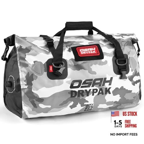 Waterproof Duffel Bag – Motorcycle Dry Bag Tail Bag with Large 40L Sky Grey