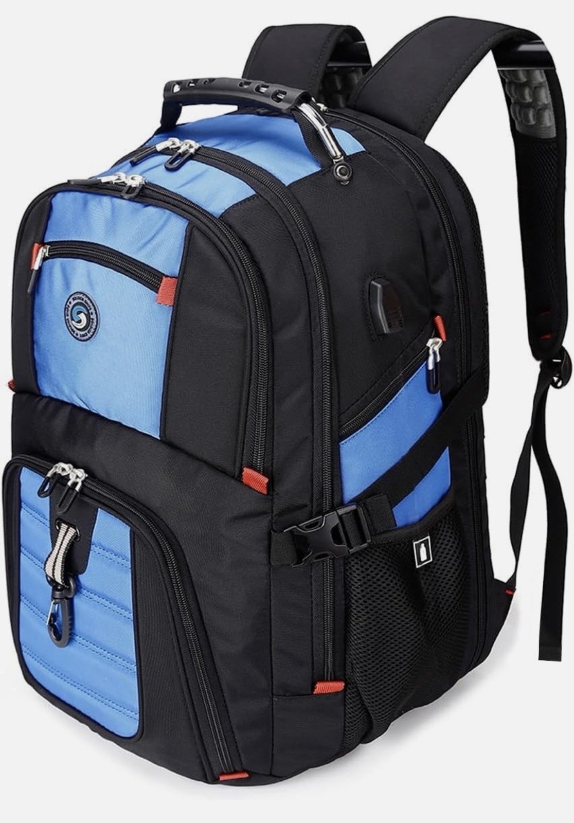 Soldier Knife Laptop Backpack Blue Black Travel School Bag Multi Pocket 18 inch