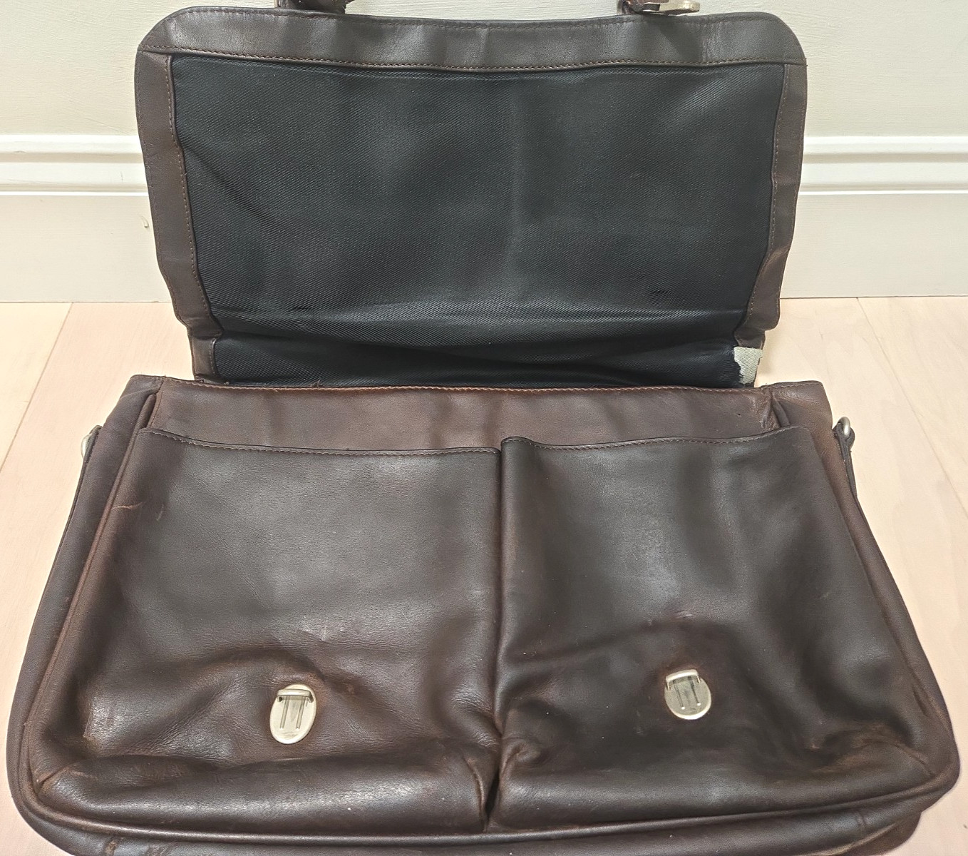 Samsonite Business Casual Series 400 Leather Briefcase Messenger Bag Satchel