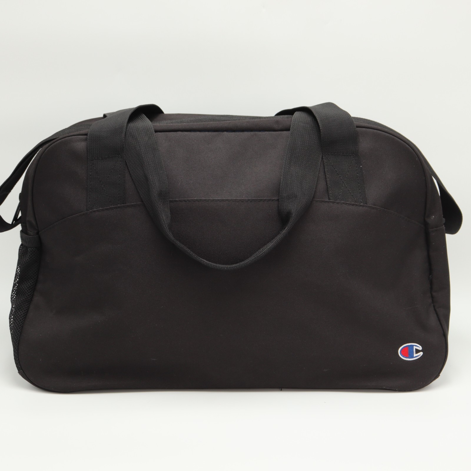 Champion Embroidered Multicolor Black Duffle Bag Medium Gym Travel Shoulder Pack