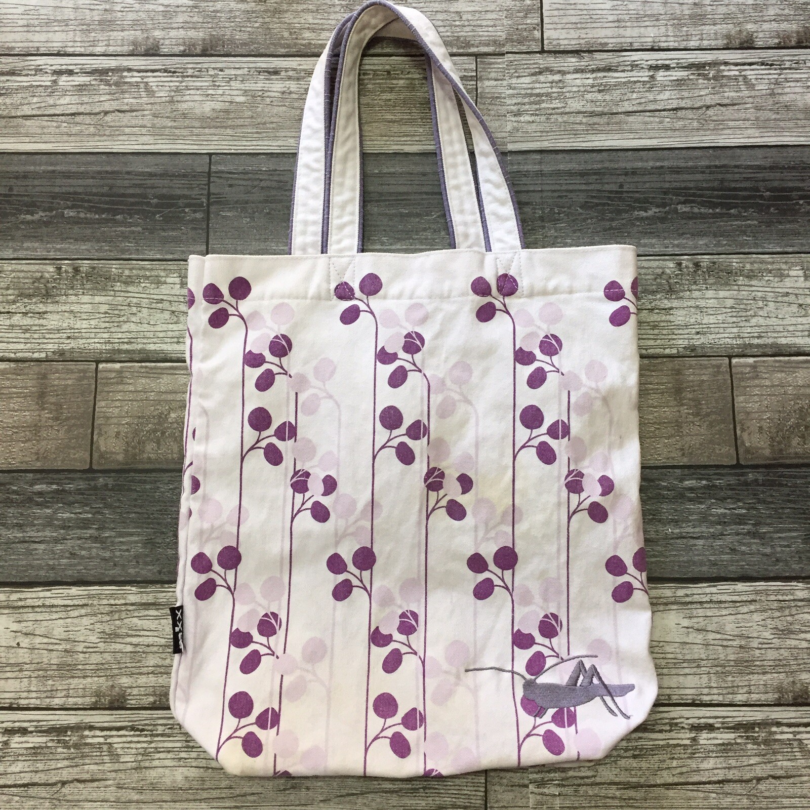Mixx Tote Bag Canvas Shopper Floral White & Lavender (Read Details)
