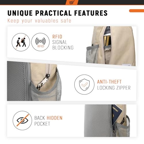 Sling Bag RFID Crossbody Sling Backpack Cross Body Shoulder Travel Small Beige