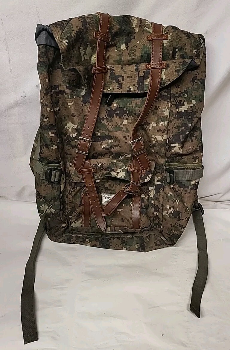 Kaukko Backpack Laptop Travel Bag Canvas Army Camoflauge