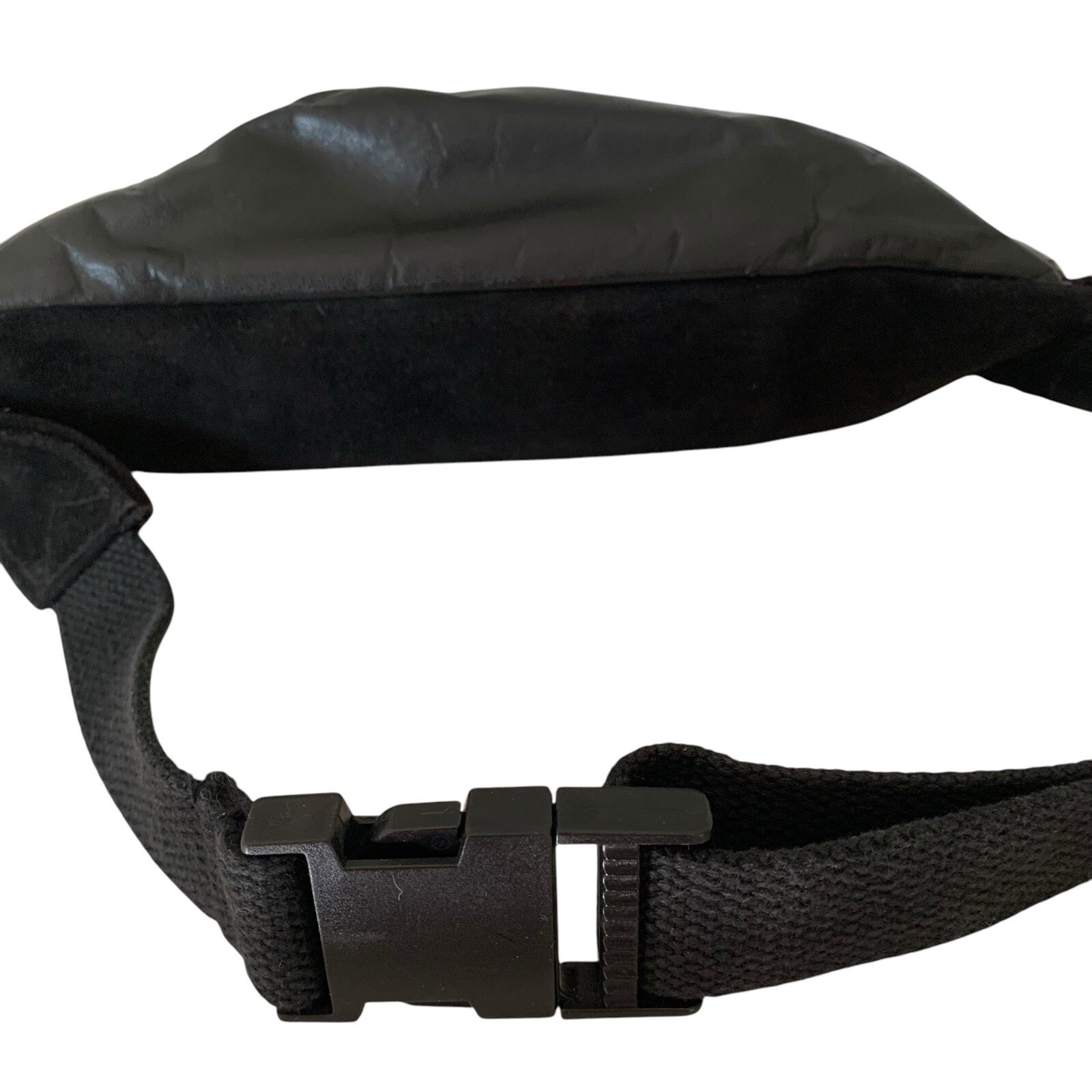 Vtg United Colors Of Benetton Anthology Black Leather Suede Fanny Pack Zip Adj