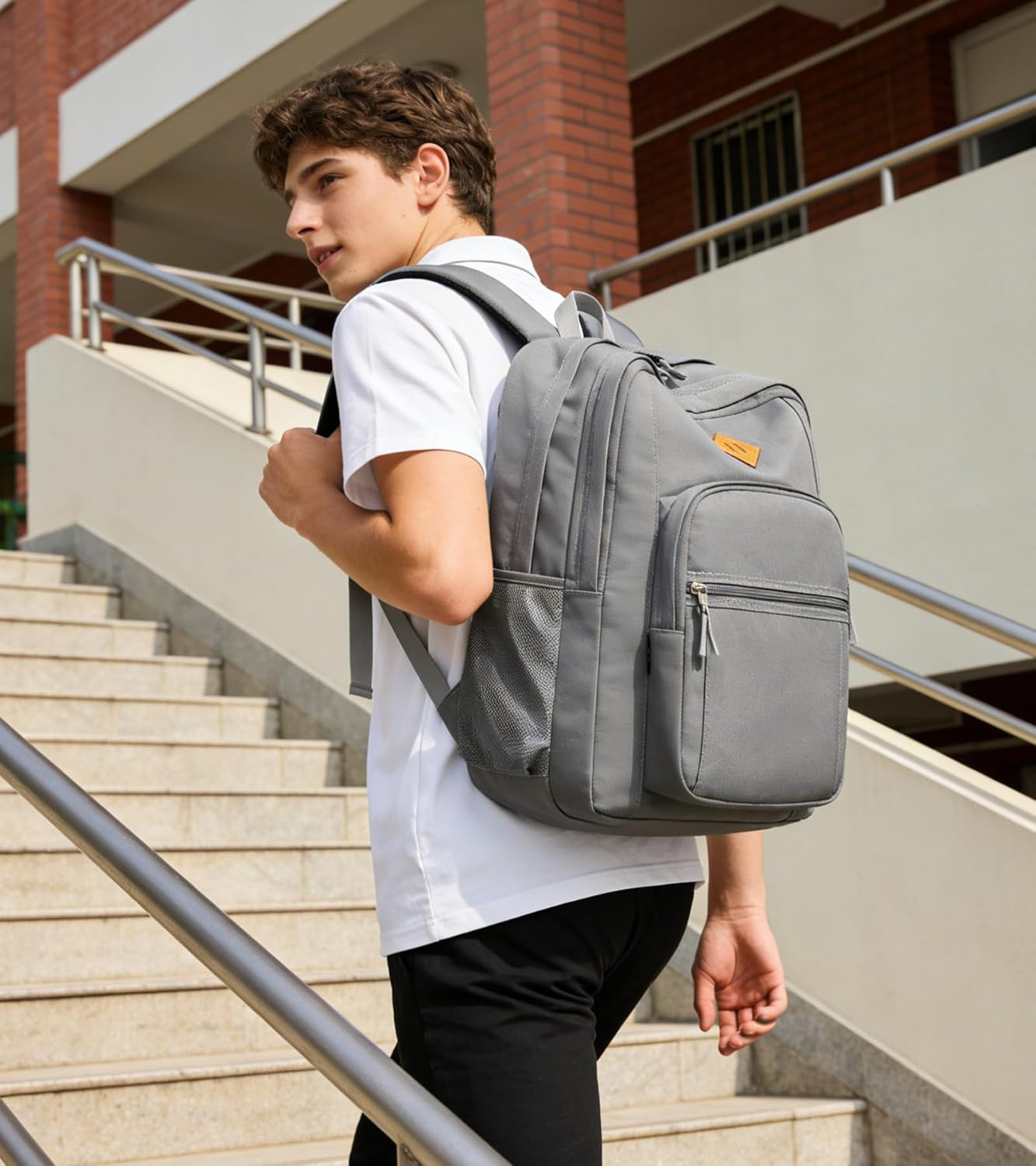 Water-Resistant Classic Women’s Backpack for College and Travel (Grey)