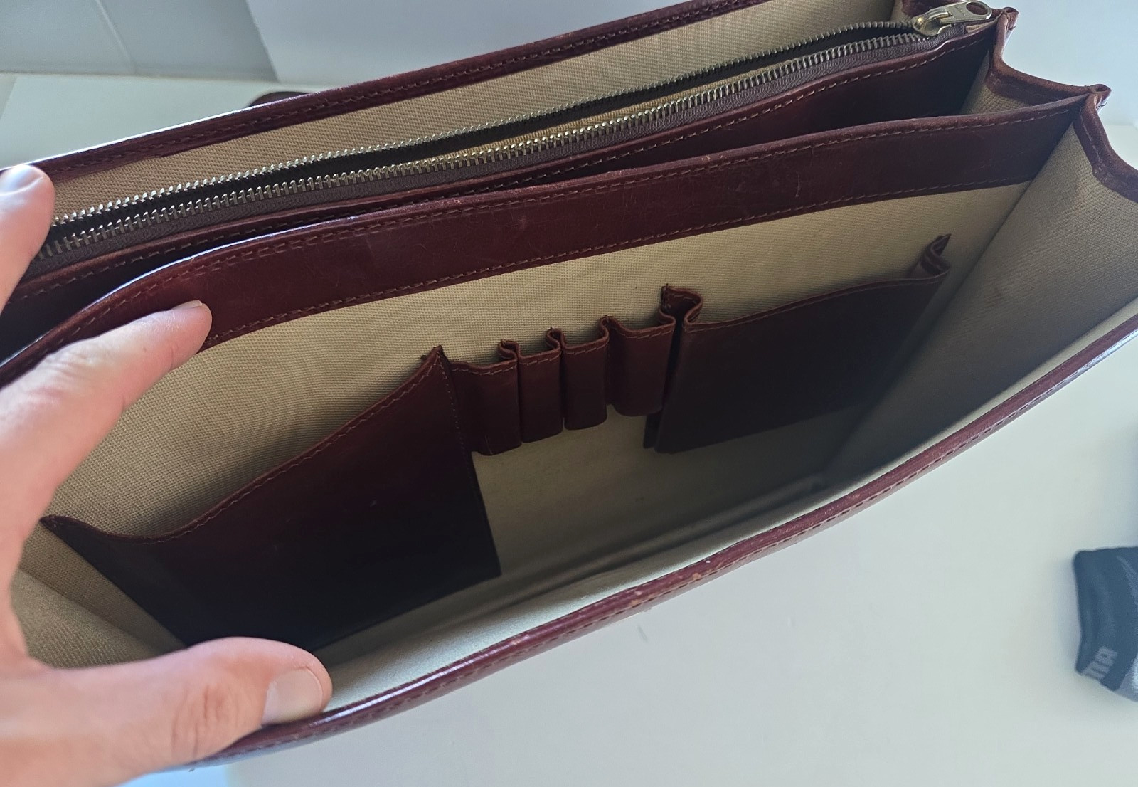 CLASSIC Vintage Leather BOSCA Executive Business Professional Briefcase Bag Men