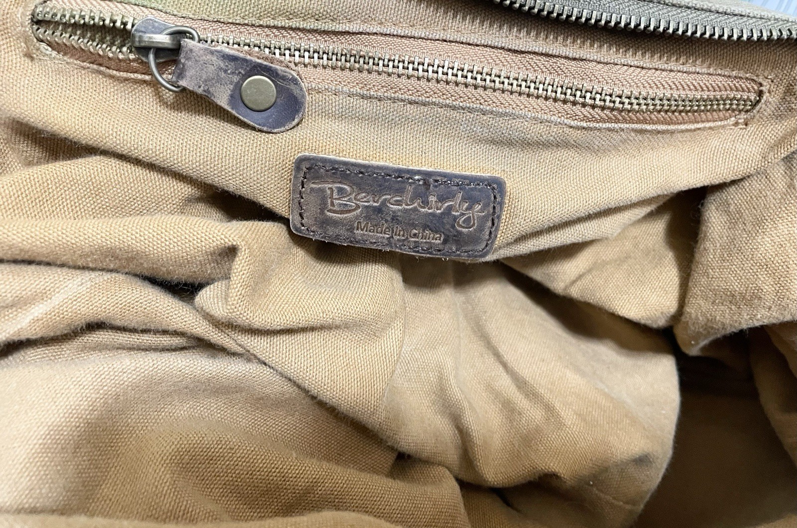 Berchirly 2014 Canvas & Leather Vtg Style Military Messenger Bag Lined Bookbag