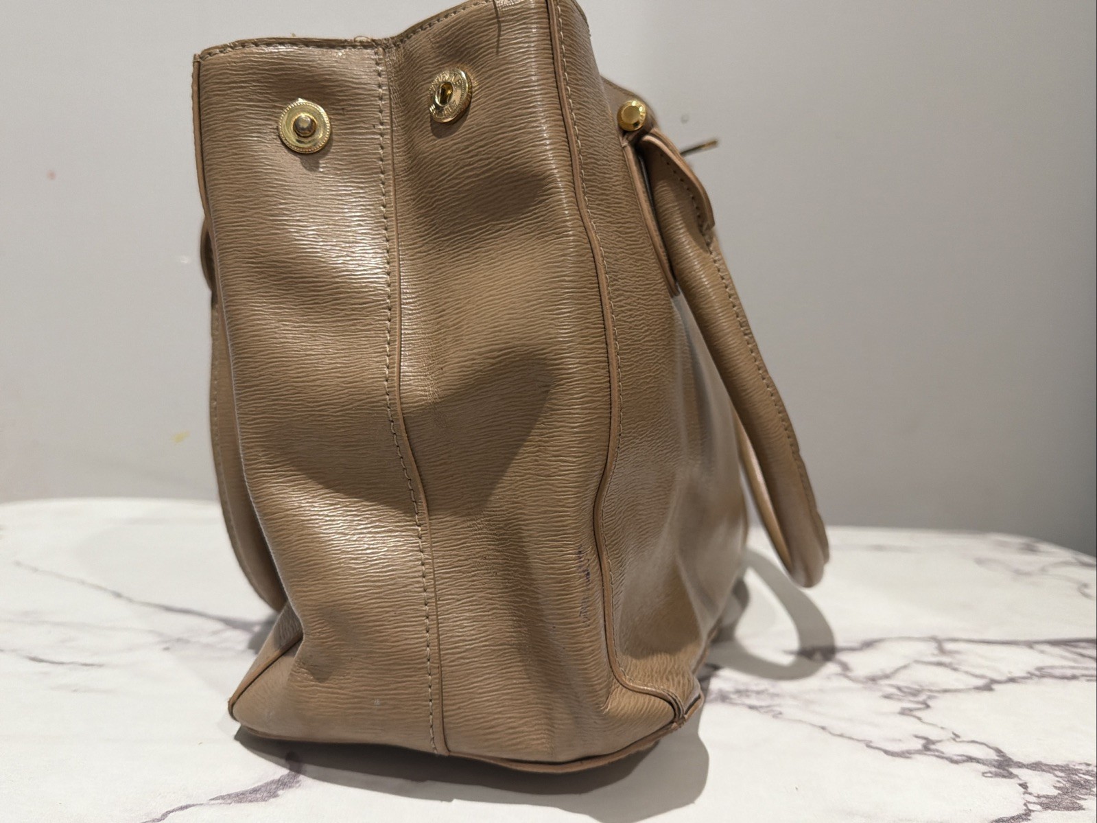 1987 RLL Ralph Lauren Leather Bag Crossbody 11 x 6 x 9 Vintage Pebble Satchel