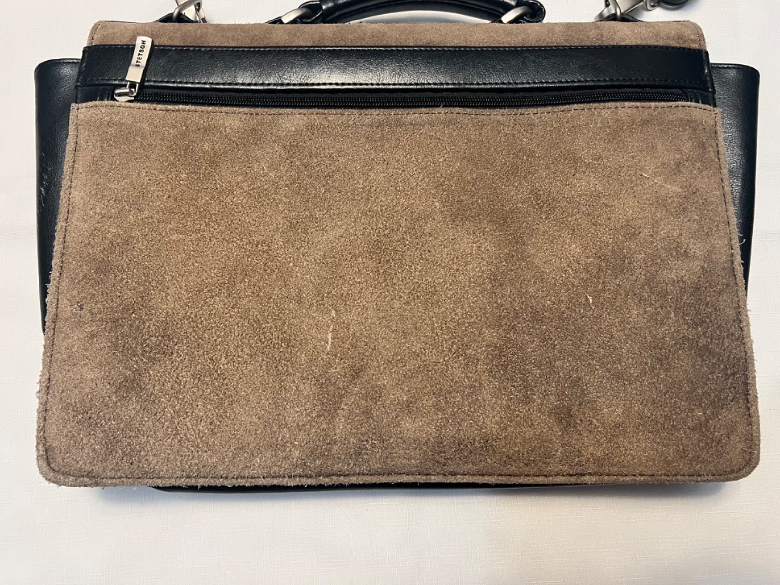 Vintage Stetson Leather Briefcase Messenger MANbag 15×12 Inch Distressed Rugged