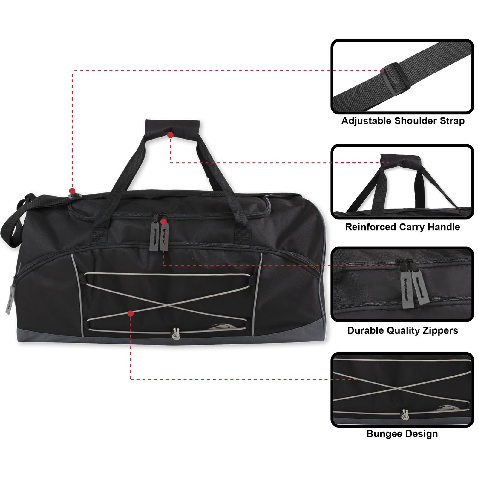 60 Liter, 26 Inch Duffle Bag – Heavy Duty Extra Large Sports Gym Equipment Tr…