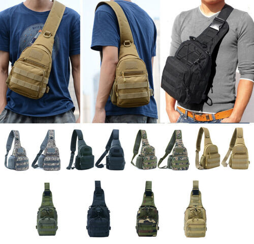Men Backpack Tactical Sling Bag Chest Shoulder Fanny Pack Cross Body Molle Pouch