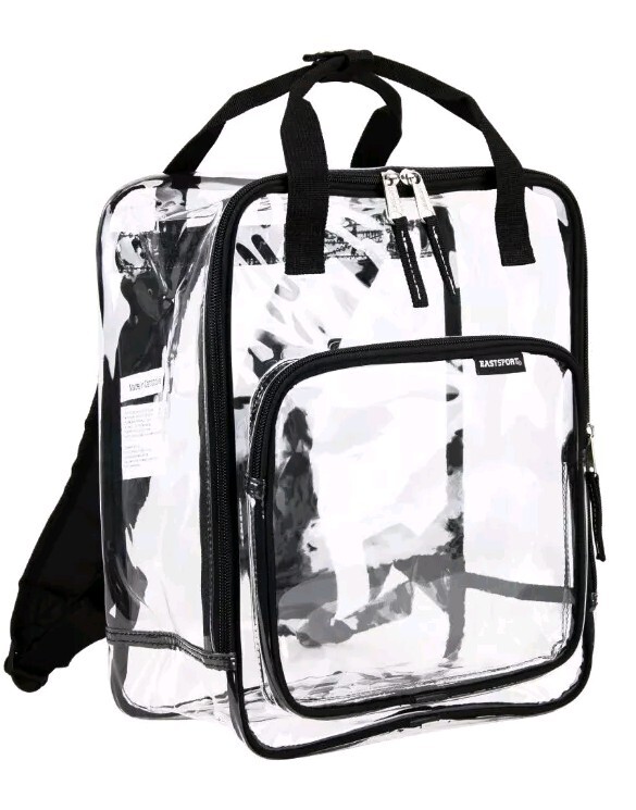 Eastsport Double Handle Stadium Approved Clear Backpack w/Adjustable Straps #NWT