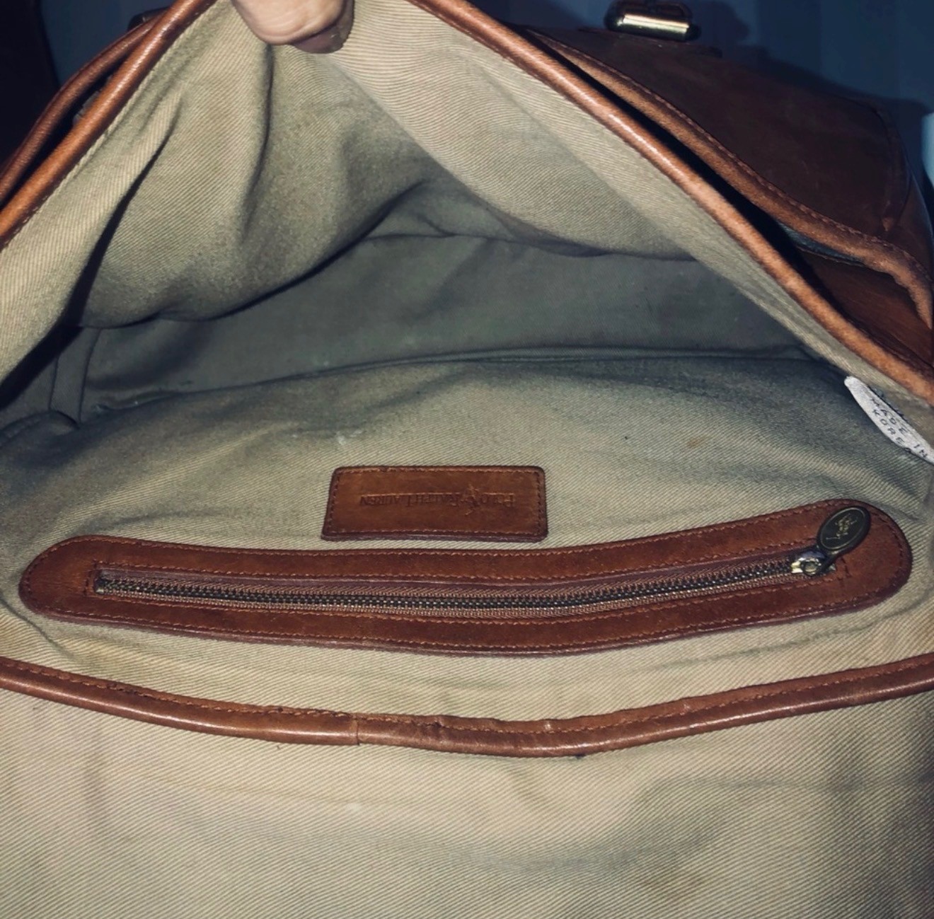 Polo by Ralph Lauren Brown Messenger Bag Men Adjustable Strap Lined Buckle