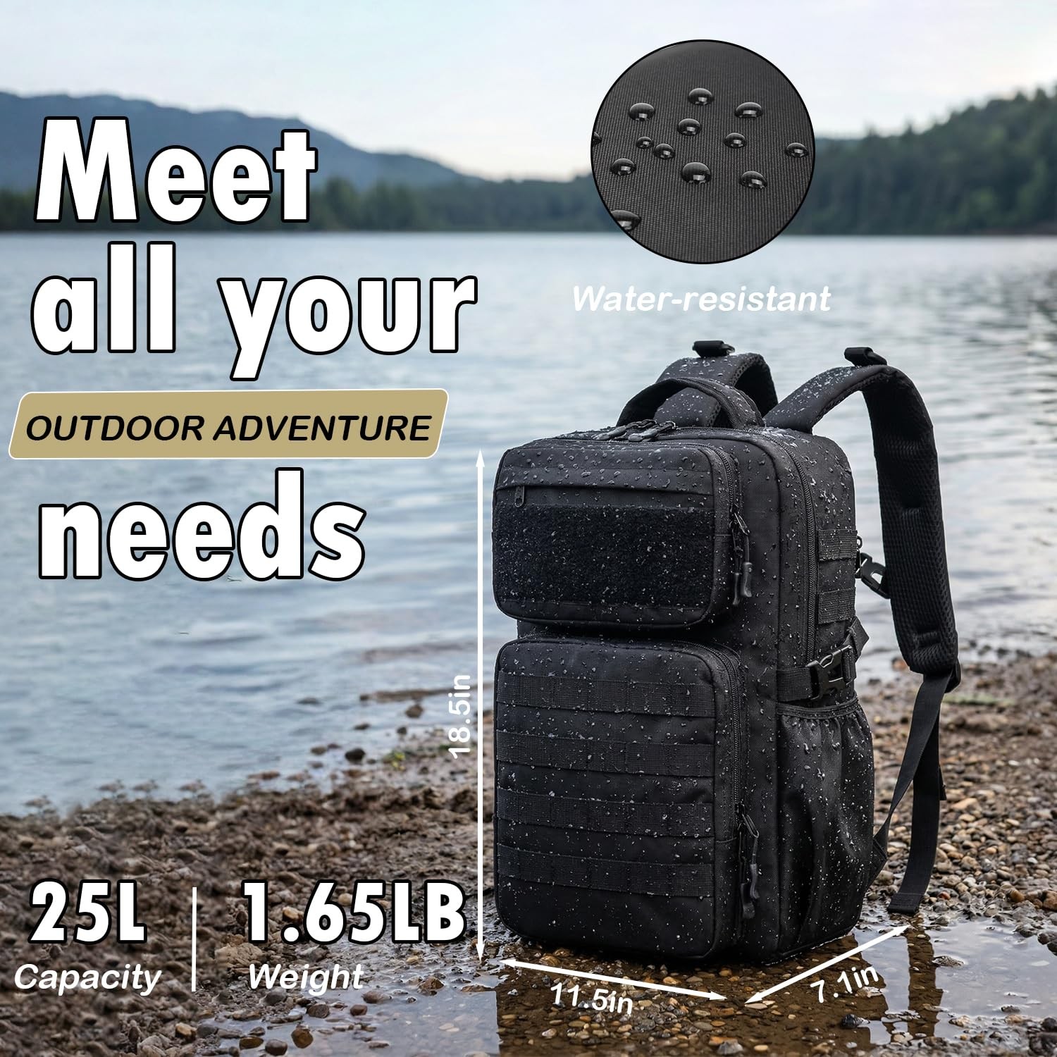 Military Tactical Backpack for Men, Outdoor Assault Backpack MOLLE Webbing De…